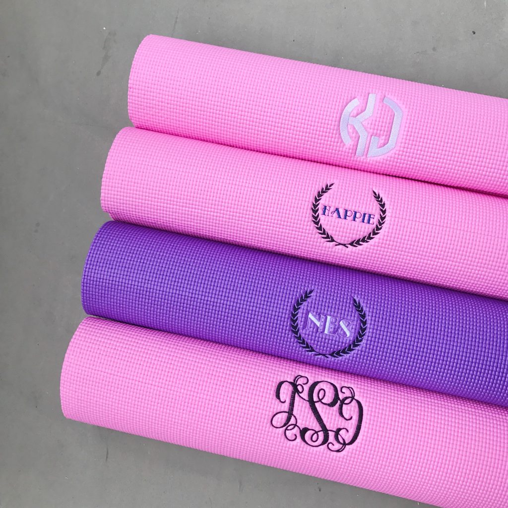 embroidered yoga mat