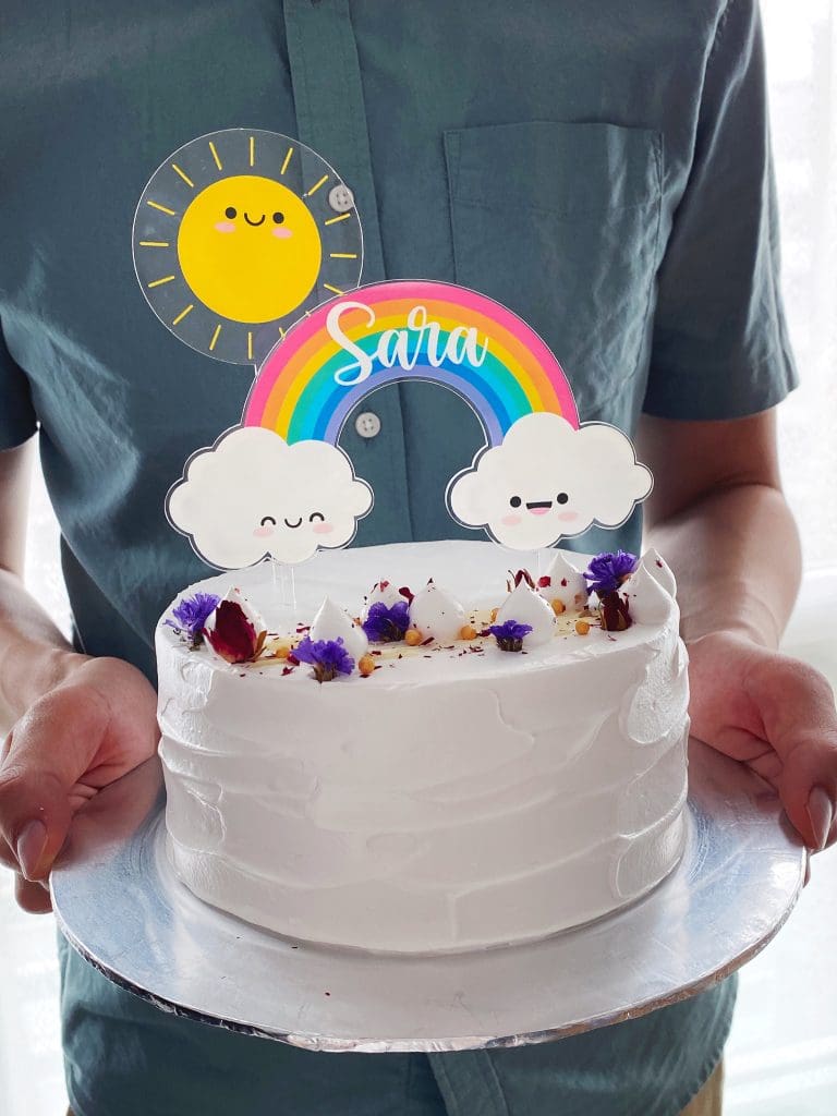 Rainbow Happy Birthday Metallic Cake Topper — Burnt Butter Cakes